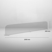Bürotrennwand aus 4 mm dickem Plexiglas im Format 200 x 60 cm